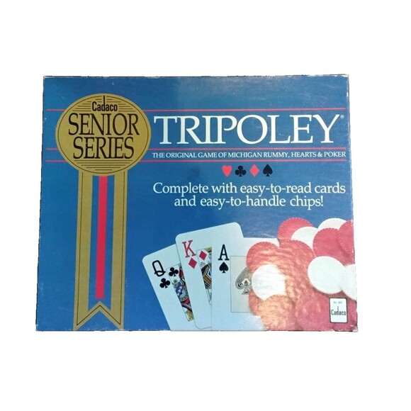 VINTAGE Tripoley Senior Series Cadaco 1989 With Game Board Large Edition Playing - Picture 1 of 4